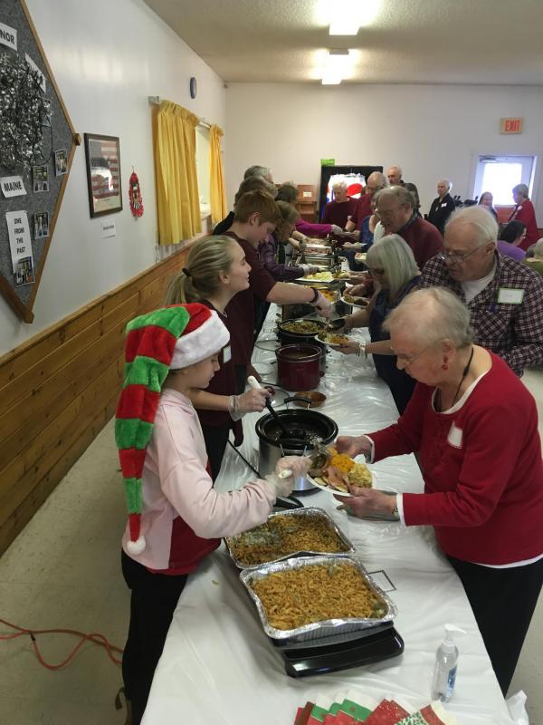 Serving Christmas Dinner